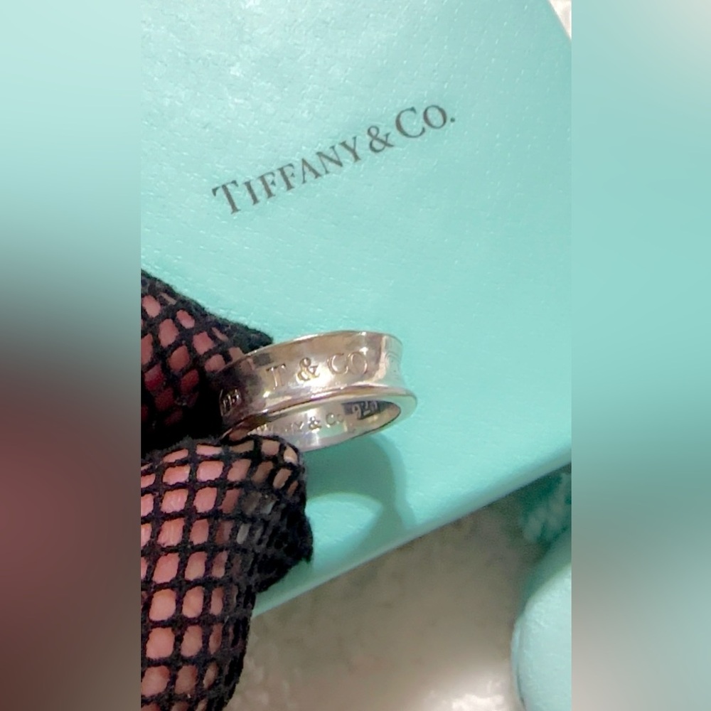 Tiffany & Co. Sterling Silver Authentic Band 1837 Ring 925 Size 7 Dust Bag & Box - Picture 6 of 6